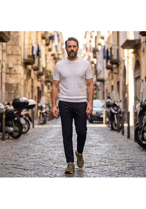 Paolo Pecora Milano Men's Jacquard Knit Cotton T-Shirt - White PAOLO PECORA |  | A015 F1001102